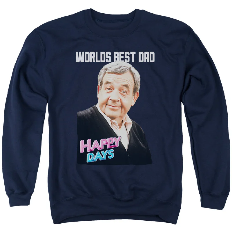 Happy Days Sweatshirt Worlds Best Dad Navy Pullover