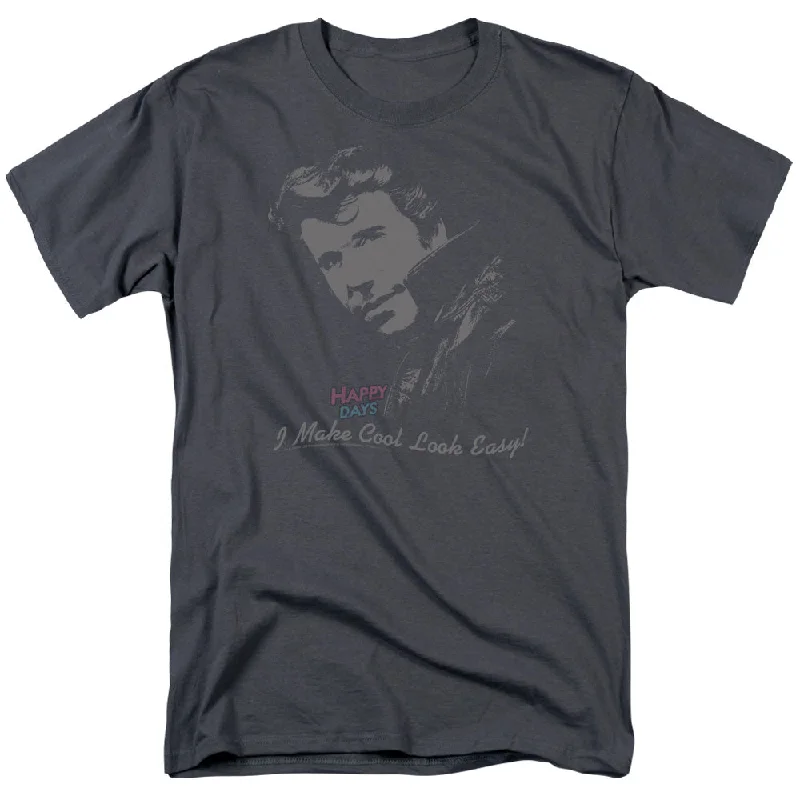 Happy Days T-Shirt Cool Fonz Charcoal Tee