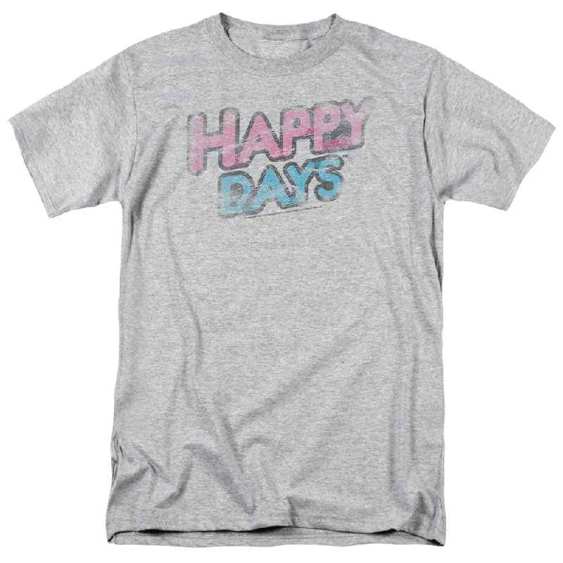 Happy Days T-Shirt Distressed Logo Athletic Heather Tee