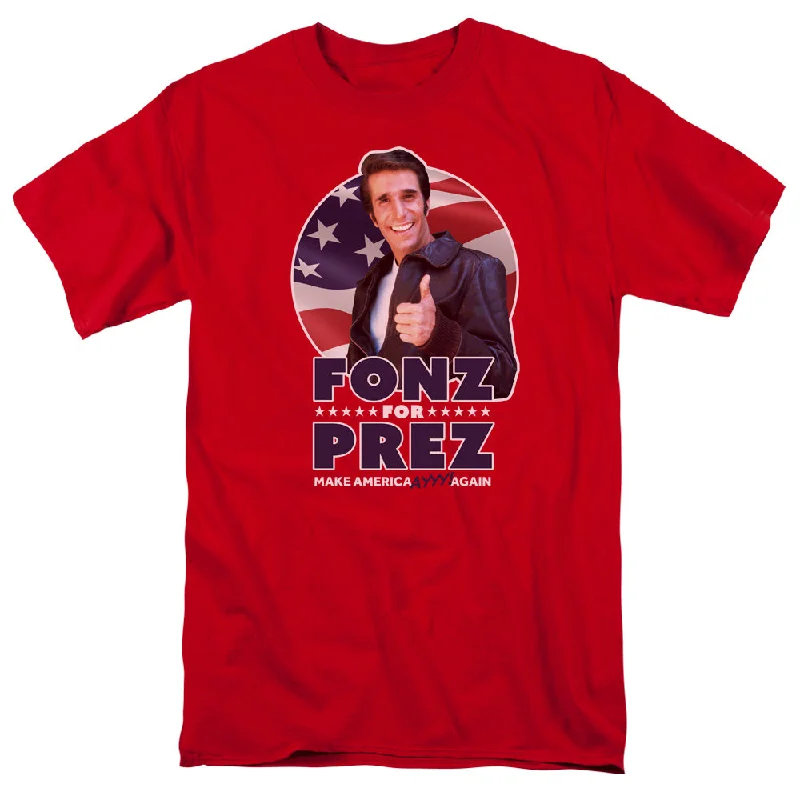 Happy Days T-Shirt Fonz For President Red Tee