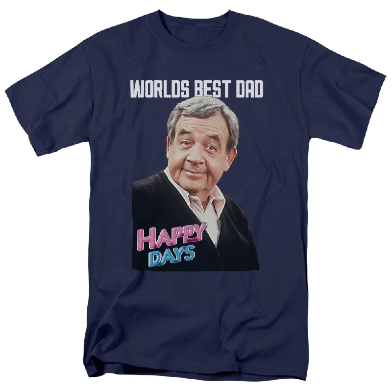 Happy Days T-Shirt Worlds Best Dad Navy Tee