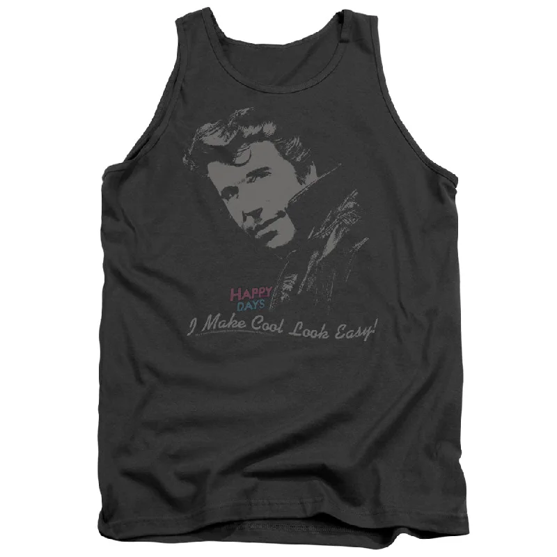 Happy Days Tanktop Cool Fonz Charcoal Tank