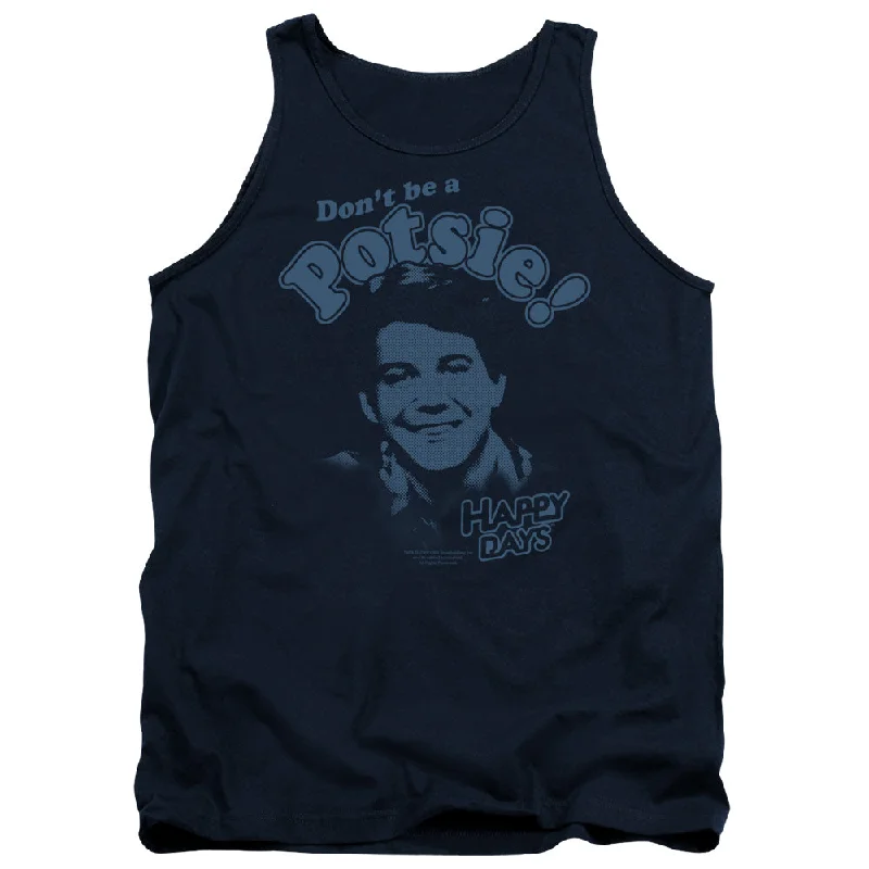 Happy Days Tanktop Don't Be a Potsie Navy Tank