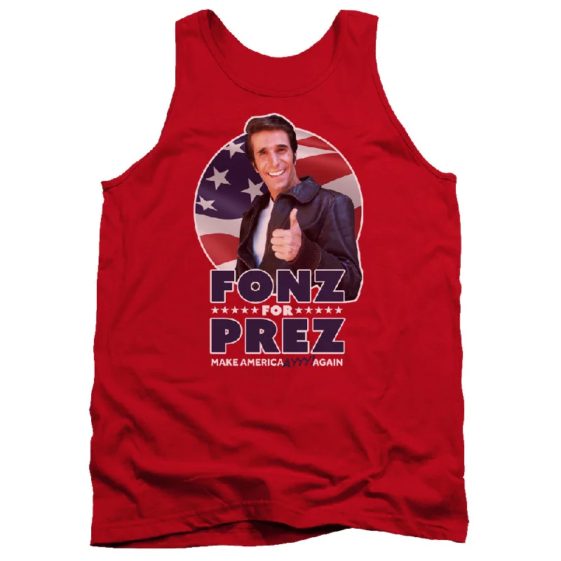 Happy Days Tanktop Fonz For President Red Tank