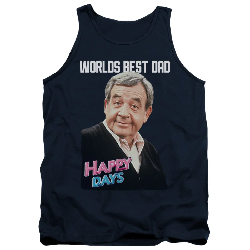 Happy Days Tanktop Worlds Best Dad Navy Tank