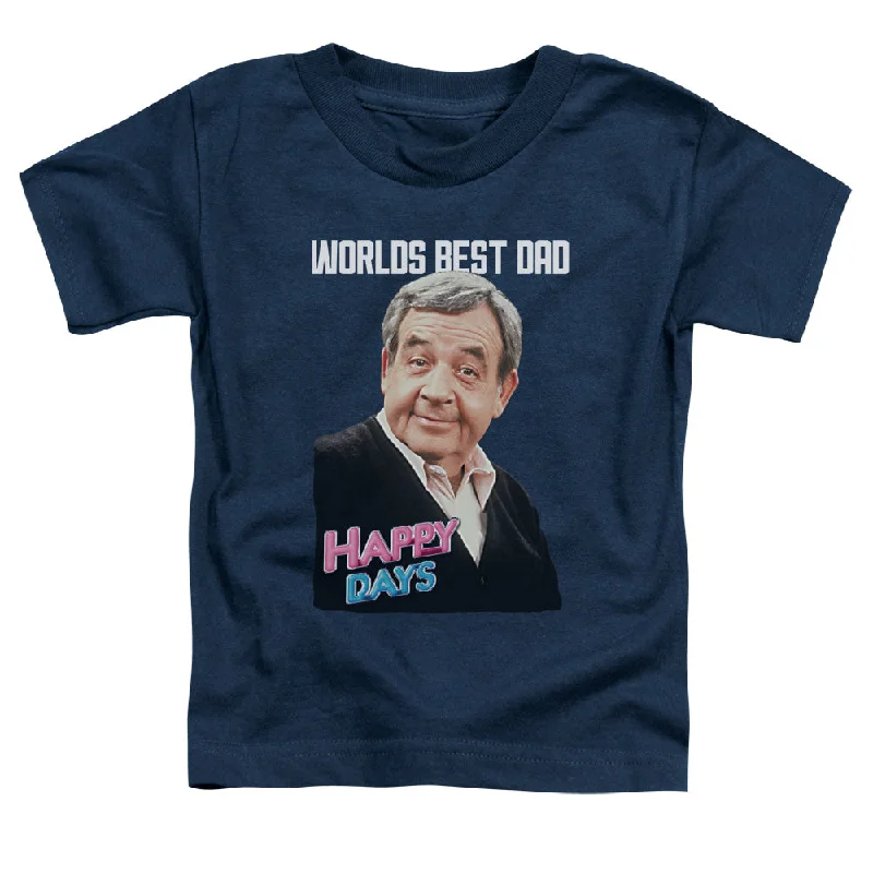 Happy Days Toddler T-Shirt Worlds Best Dad Navy Tee