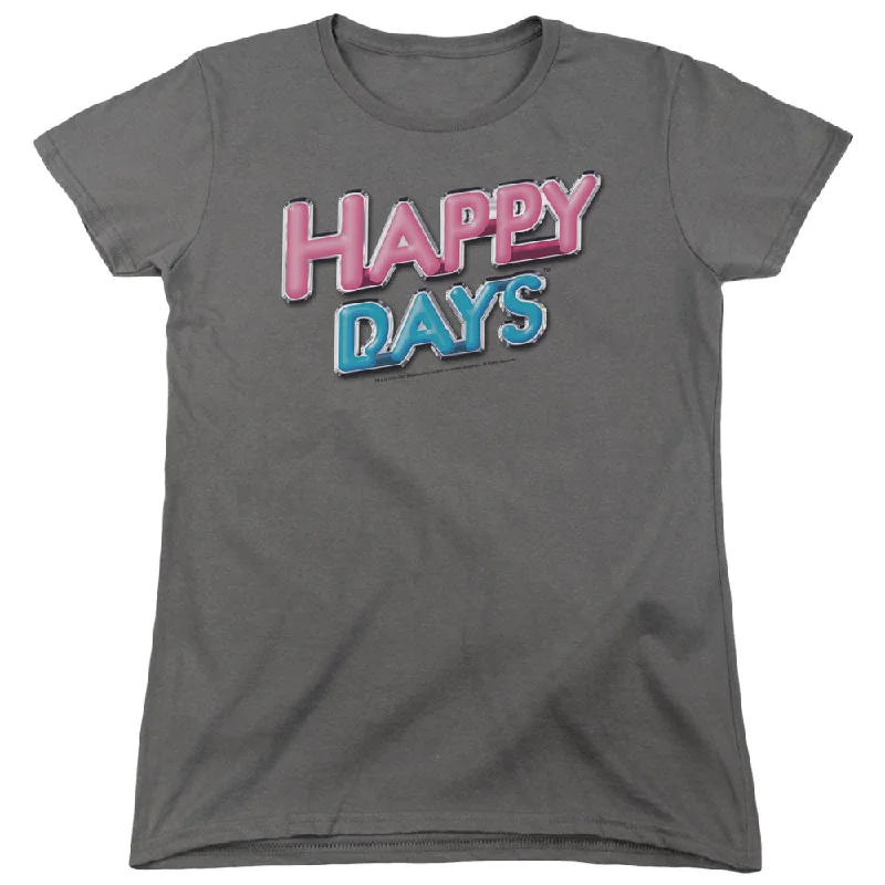 Happy Days Womens T-Shirt Logo Charcoal Tee