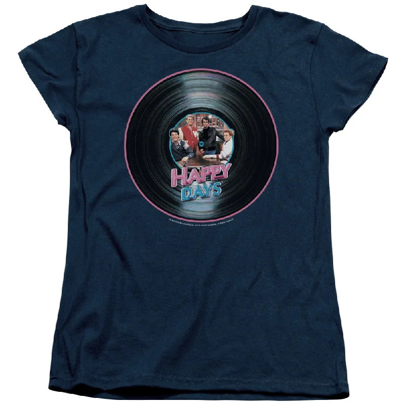 Happy Days Womens T-Shirt Record Navy Tee