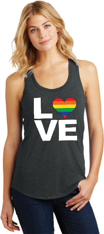 Ladies LGBT Racerback Tank Top Gay Pride Love