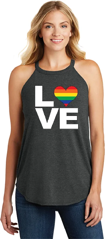 Ladies LGBT Tri Rocker Tanktop Gay Pride Love