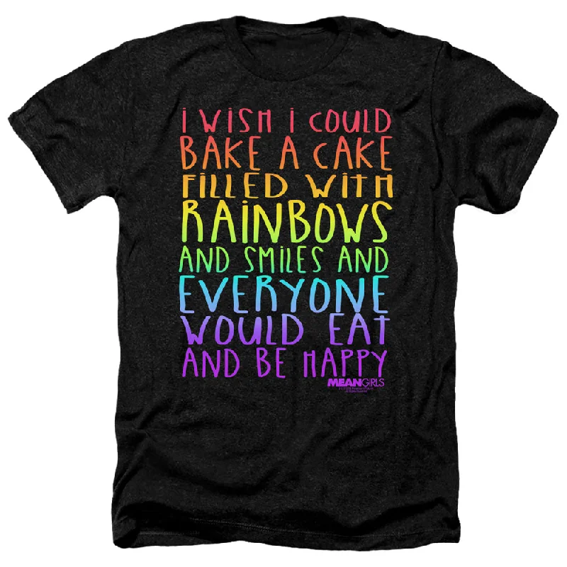 Mean Girls Heather T-Shirt Rainbows and Cake Black Tee