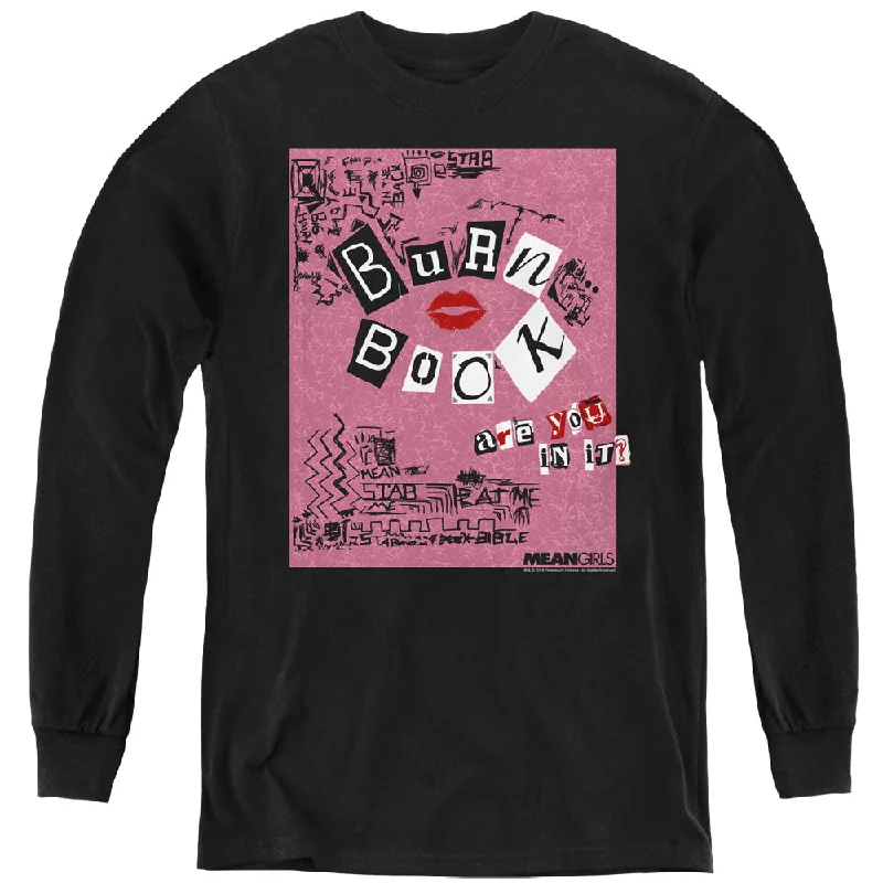 Mean Girls Kids Long Sleeve Shirt Burn Book Black Tee