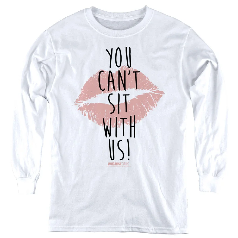 Mean Girls Kids Long Sleeve Shirt Can't Sit With Us White Tee