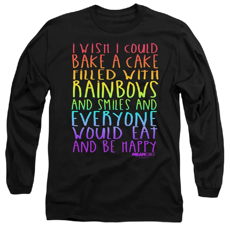 Mean Girls Long Sleeve T-Shirt Rainbows and Cake Black Tee