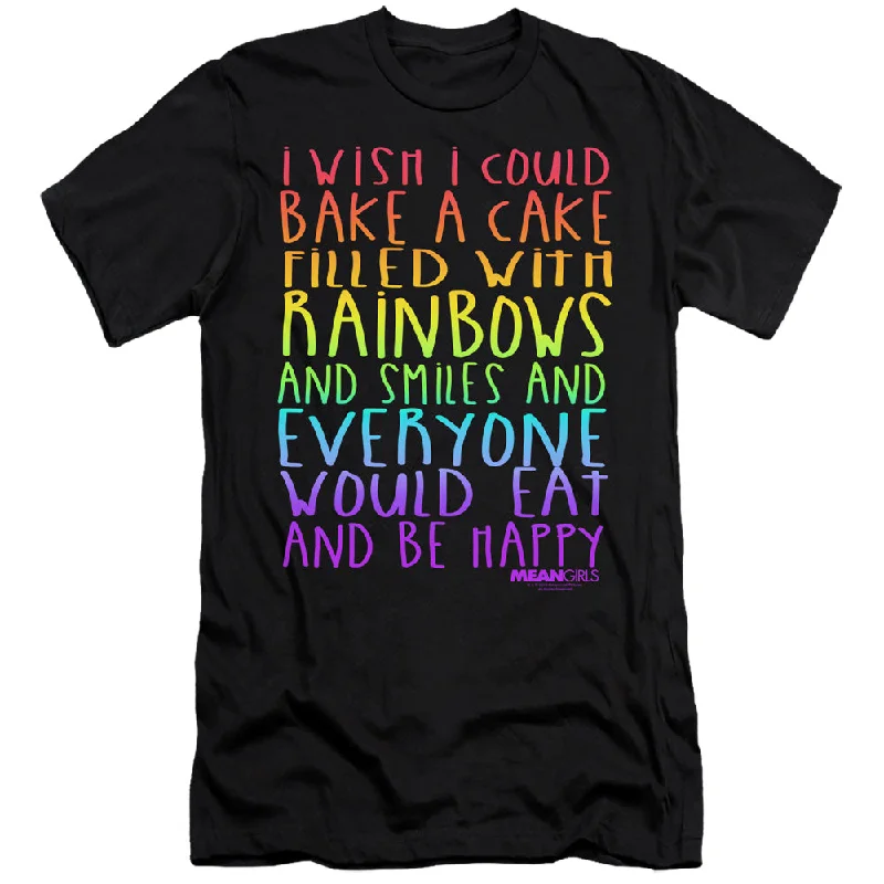 Mean Girls Premium Canvas T-Shirt Rainbows and Cake Black Tee