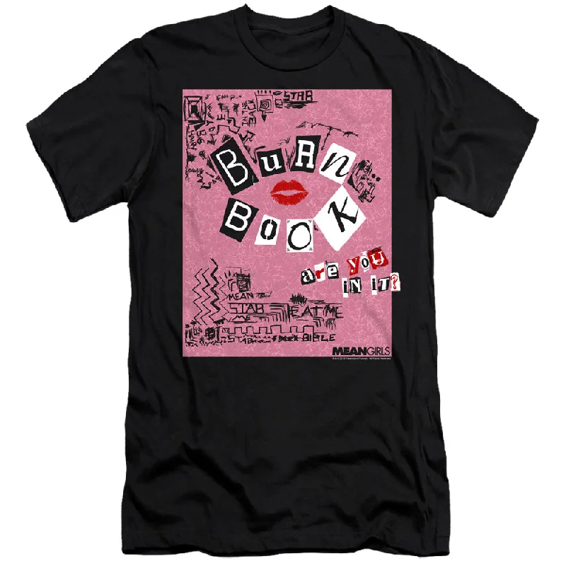 Mean Girls Slim Fit T-Shirt Burn Book Black Tee