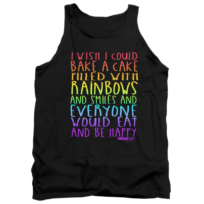 Mean Girls Tanktop Rainbows and Cake Black Tank