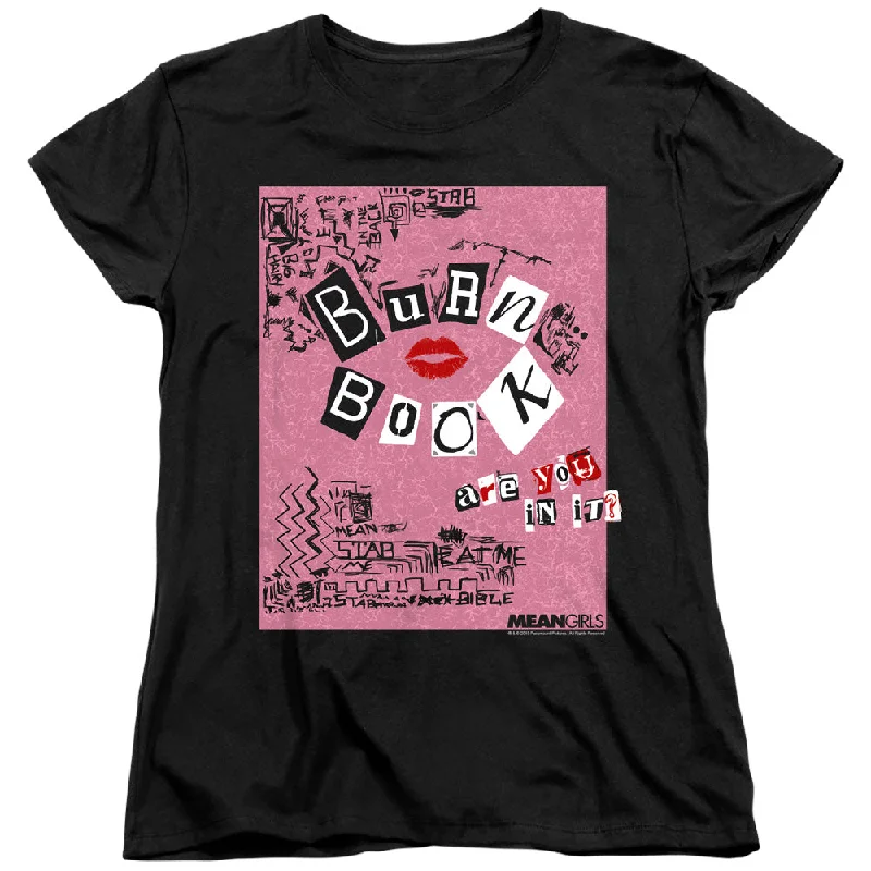 Mean Girls Womens T-Shirt Burn Book Black Tee