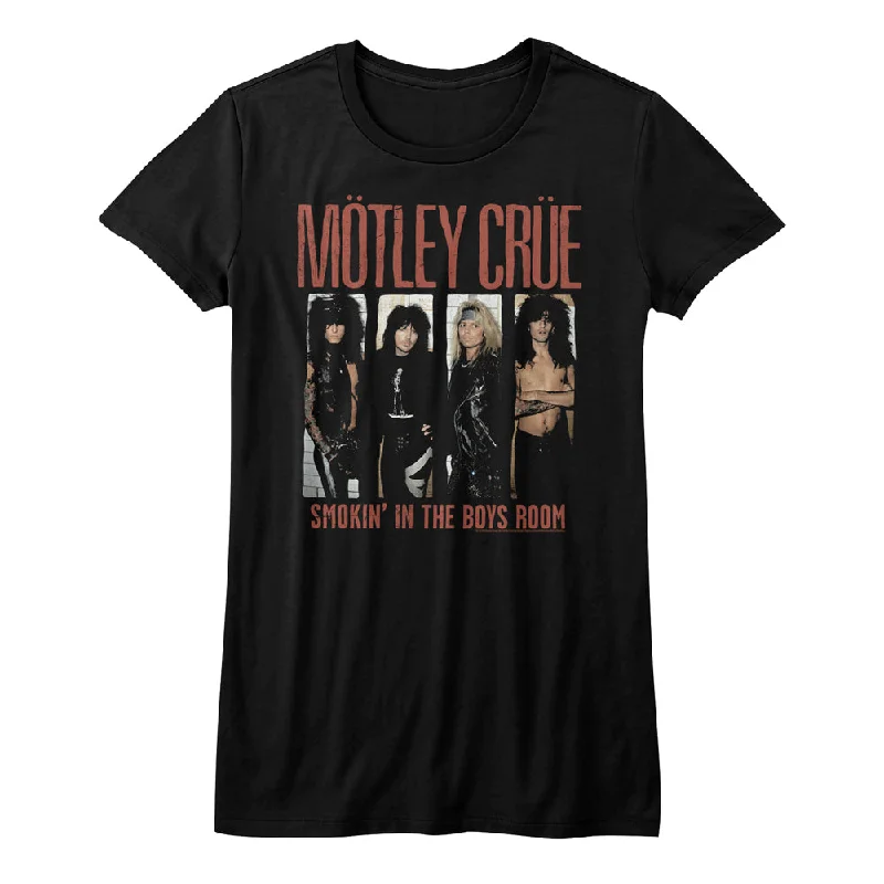 Motley Crue Smokin in the Boys Room Juniors Black Tee Shirt