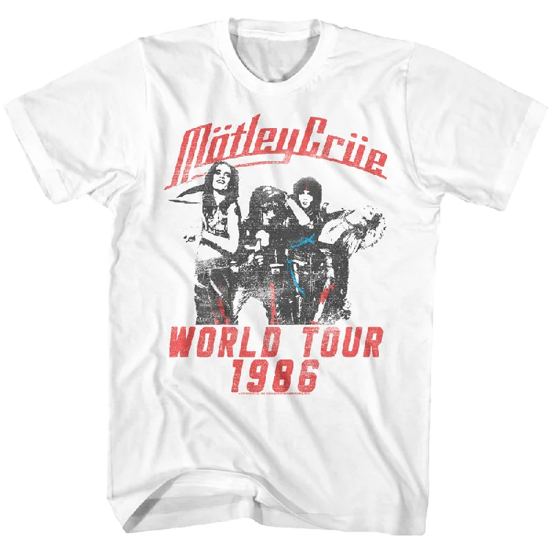 Motley Crue World Tour 86 Adult White Tall Shirt