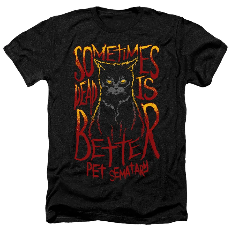 Pet Sematary Heather T-Shirt Dead is Better Cat Black Tee