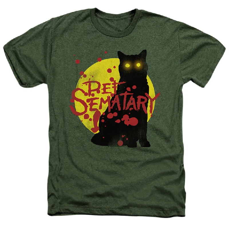 Pet Sematary Heather T-Shirt Glowing Eyes Cat Military Tee