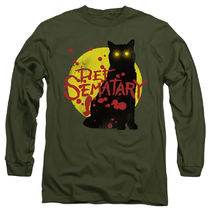 Pet Sematary Long Sleeve T-Shirt Glowing Eyes Cat Military Tee