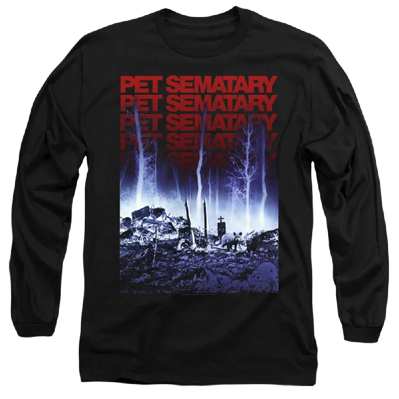 Pet Sematary Long Sleeve T-Shirt Repeat Black Tee