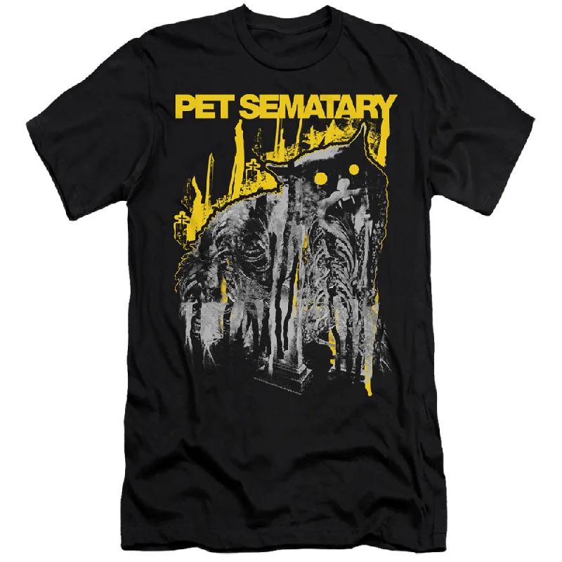 Pet Sematary Slim Fit T-Shirt Decayed Cat Black Tee