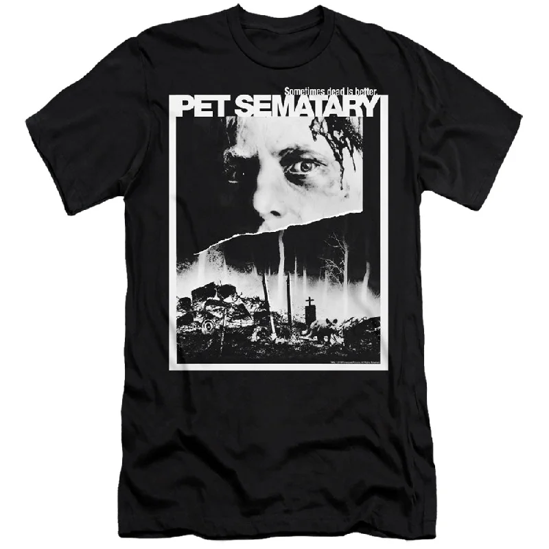 Pet Sematary Slim Fit T-Shirt Movie Poster Artwork Black Tee