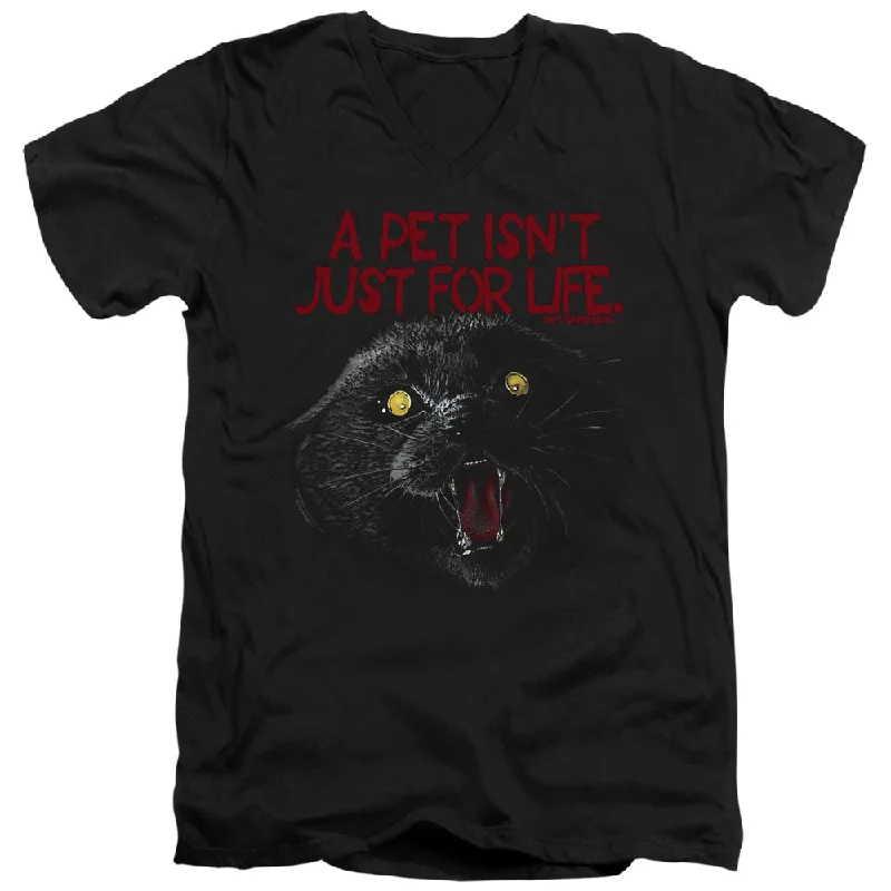 Pet Sematary Slim Fit V-Neck T-Shirt Pet Isn't For Life Black