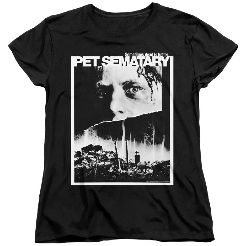 Pet Sematary Womens T-Shirt Movie Poster Artwork Black Tee