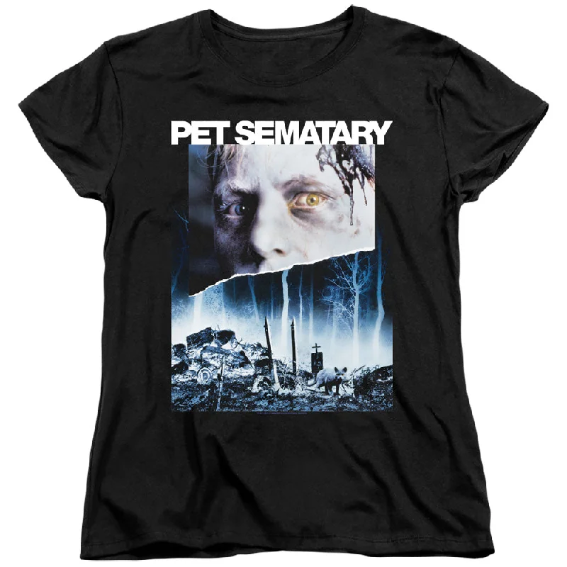 Pet Sematary Womens T-Shirt Movie Poster Black Tee