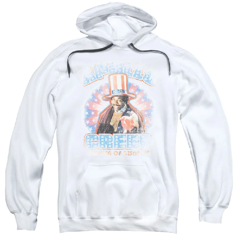 Rocky Hoodie Apollo Creed American White Hoody