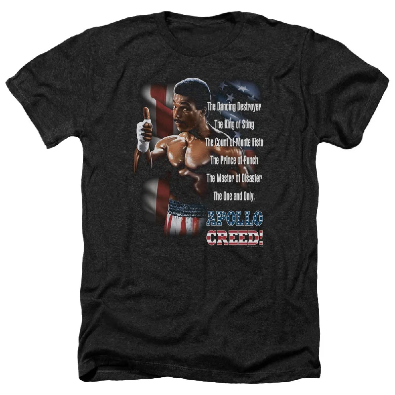 Rocky II Heather T-Shirt One and Only Apollo Creed Black Tee