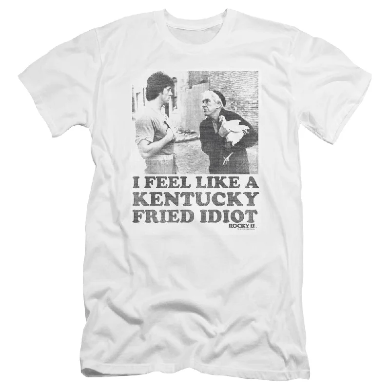 Rocky II Premium Canvas T-Shirt Kentucky Fried Idiot White Tee