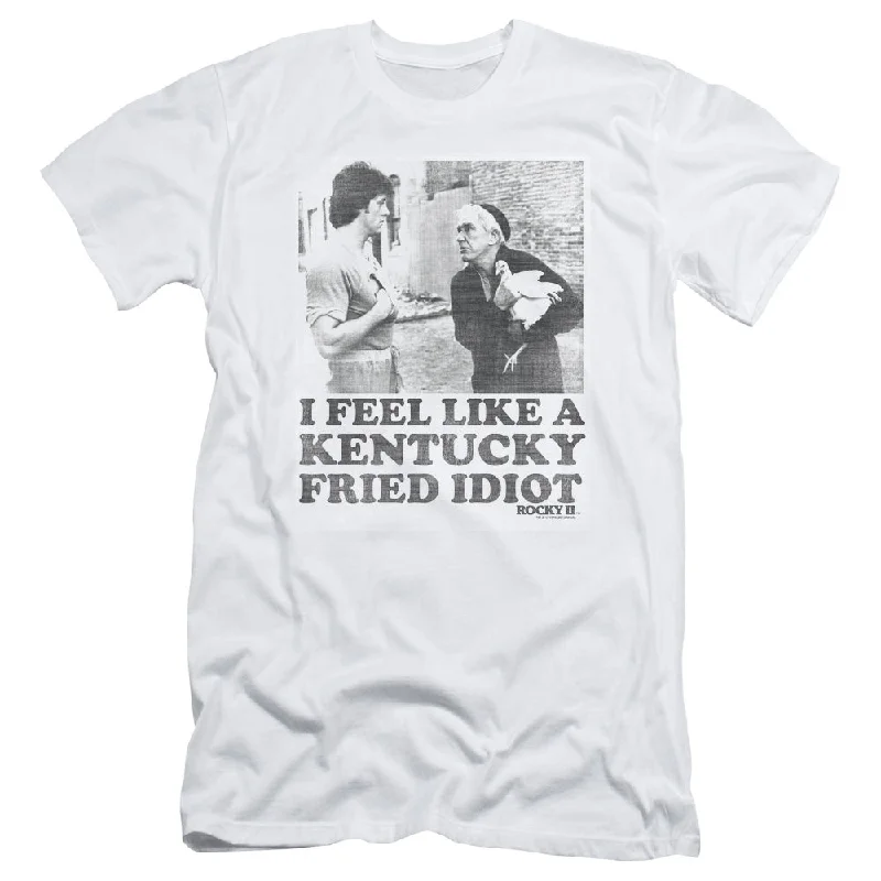 Rocky II Slim Fit T-Shirt Kentucky Fried Idiot White Tee