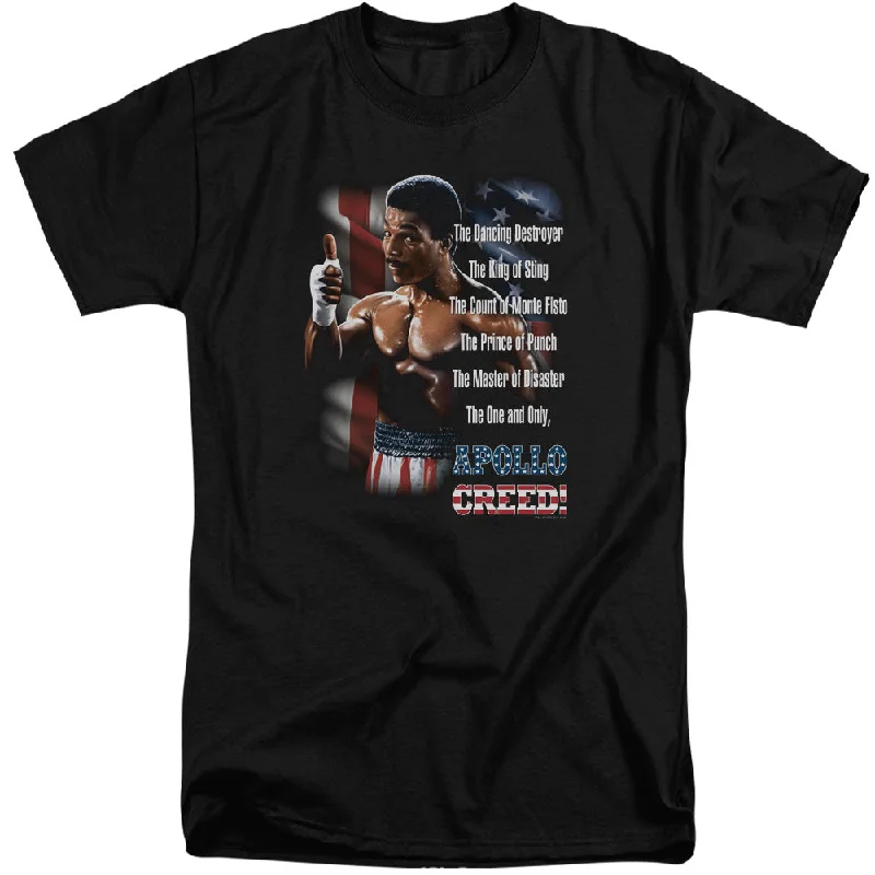 Rocky II Tall T-Shirt One and Only Apollo Creed Black Tee