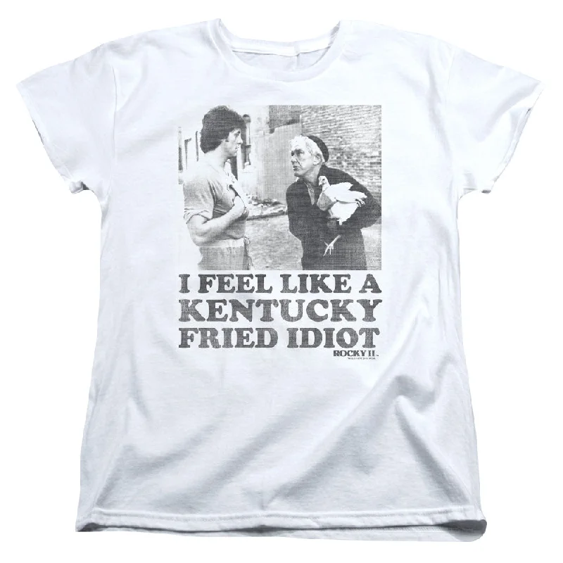 Rocky II Womens T-Shirt Kentucky Fried Idiot White Tee