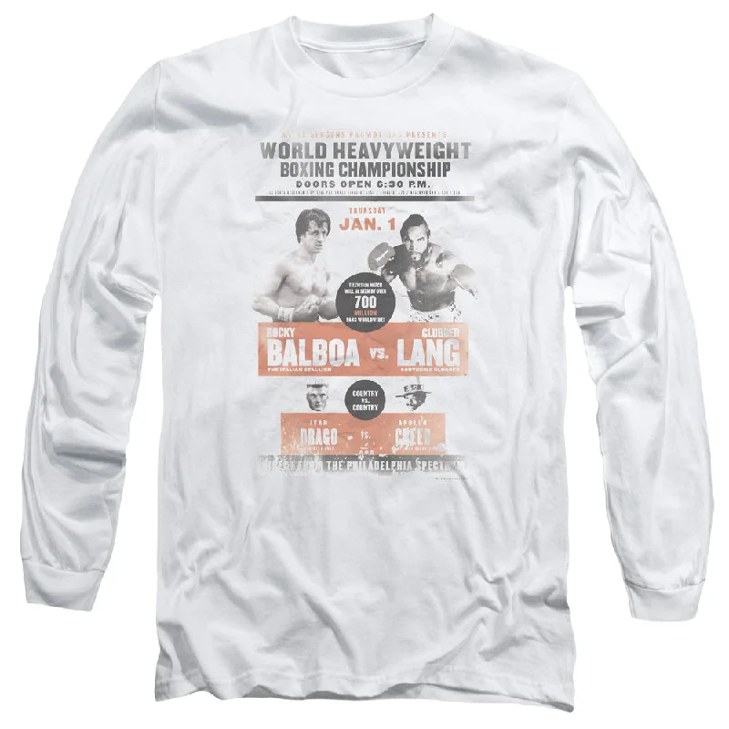 Rocky III Long Sleeve T-Shirt Boxing Championship Poster White Tee