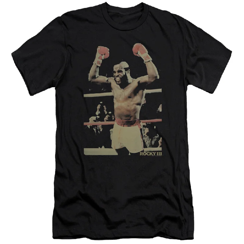 Rocky III Premium Canvas T-Shirt Clubber Lang Win Pose Black Tee