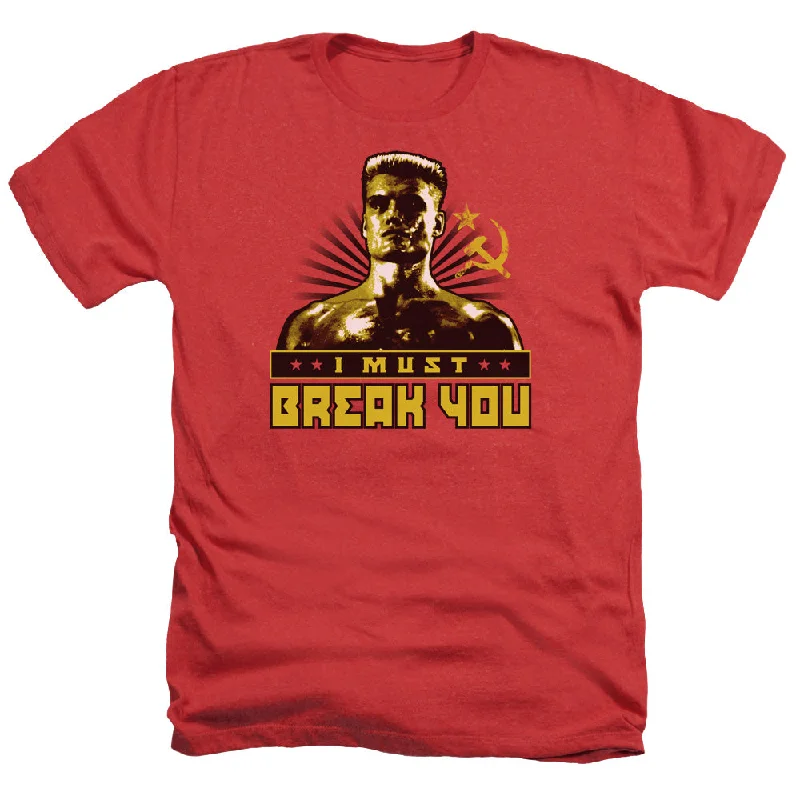 Rocky IV Heather T-Shirt Drago I Must Break You Red Tee