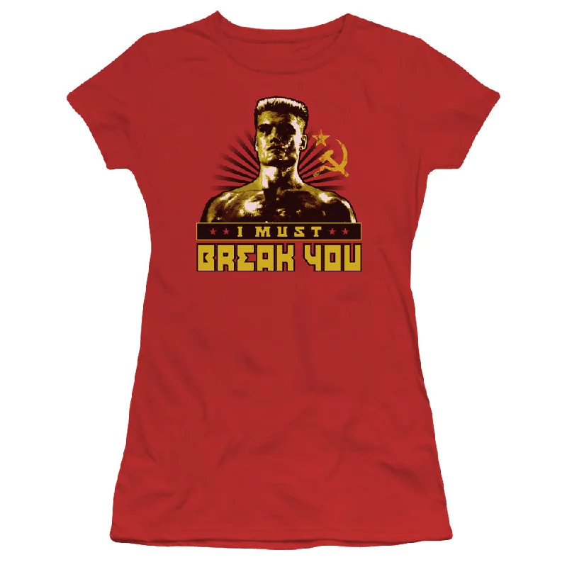 Rocky IV Juniors T-Shirt Drago I Must Break You Red Tee