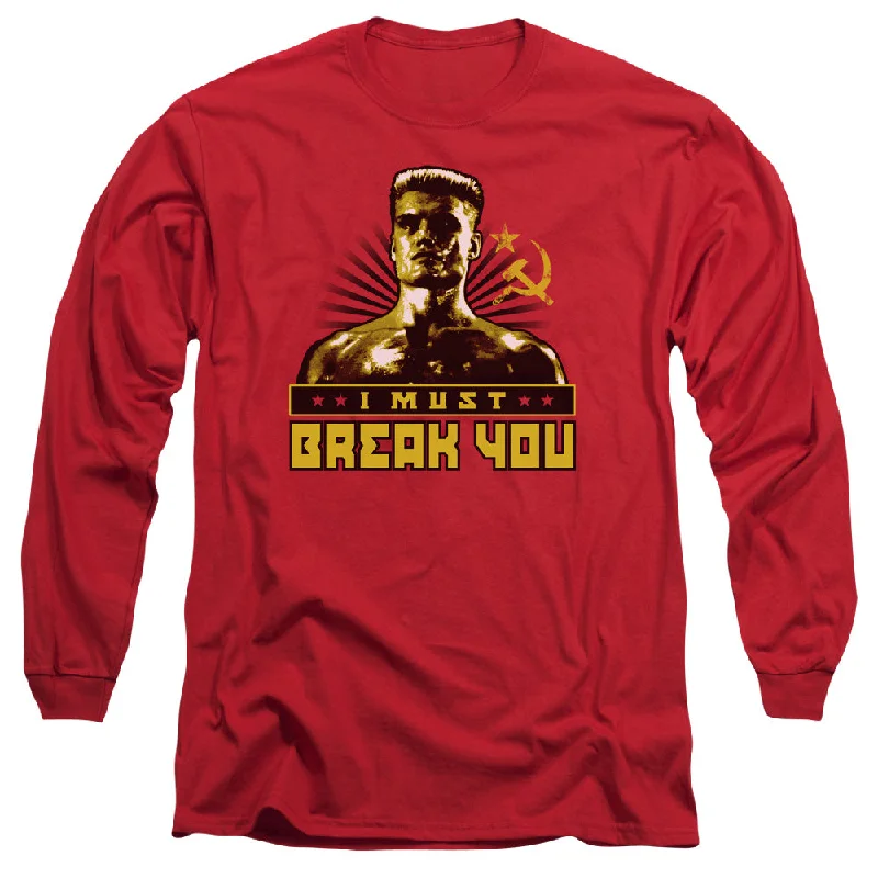 Rocky IV Long Sleeve T-Shirt Drago I Must Break You Red Tee