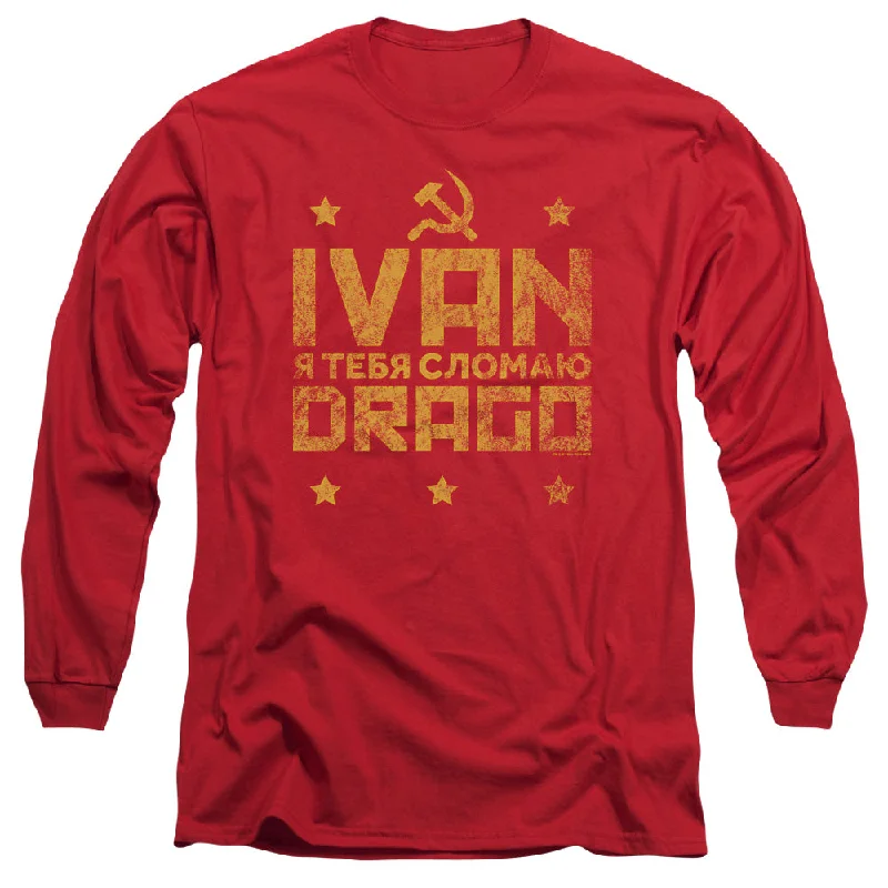 Rocky IV Long Sleeve T-Shirt Ivan Drago Hammer and Sickle Red Tee