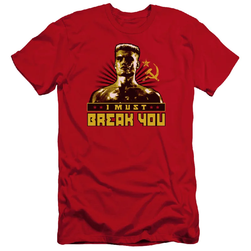 Rocky IV Premium Canvas T-Shirt Drago I Must Break You Red Tee