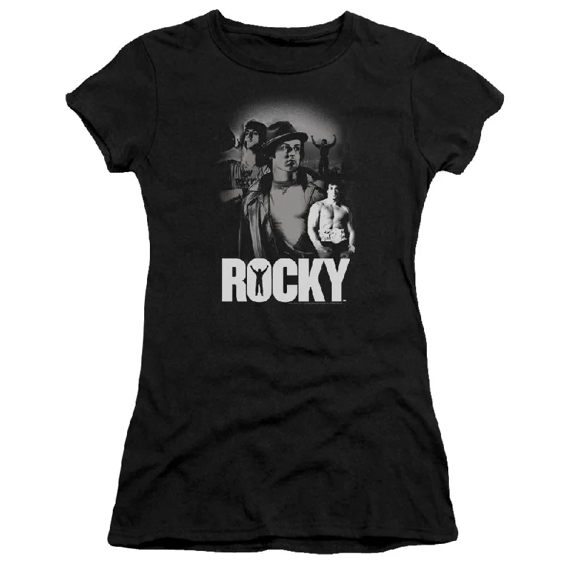 Rocky Juniors T-Shirt Champion Collage Black Premium Tee