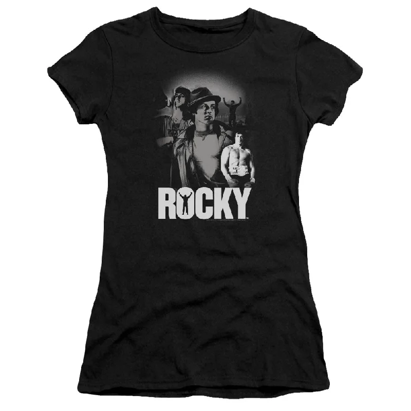 Rocky Juniors T-Shirt Champion Collage Black Tee