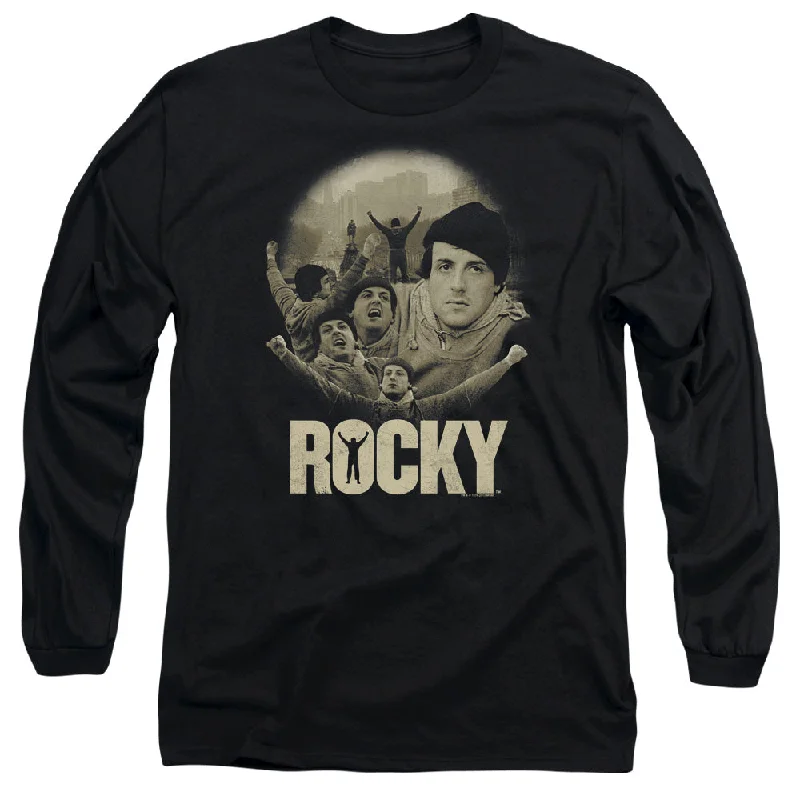 Rocky Long Sleeve T-Shirt Balboa Collage Black Tee