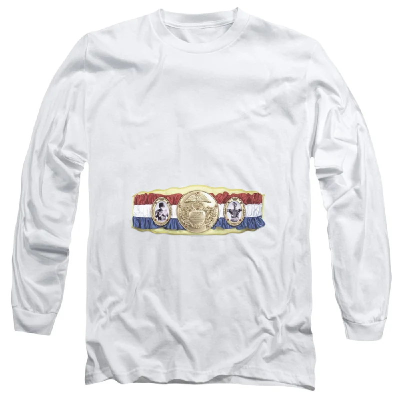 Rocky Long Sleeve T-Shirt Championship Belt White Tee